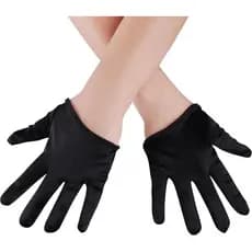 obmwang Luvas Femininas Mini Cropped de Cetim, Luvas Curtas de Pulso com Meia Palma para Festa de Halloween e Cosplay