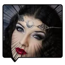 Acessório de Cabelo Gótico em Forma de Lua Crescente com Cristais Prateados para Mulheres, para Festivais e Halloween (c