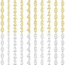 100 Peças de Pingentes de Metal com Números de 0 a 9 para Artesanato DIY, Chaveiro, Pulseira, Colar, Brinco e Fabricação