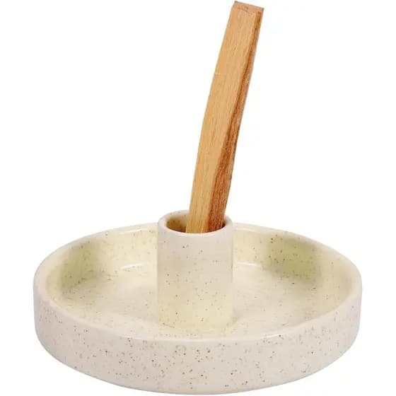 Suporte para Palo Santo, Queimador de Incenso de Cerâmica para Madeira de Palo Santo ou Incenso Perfumado, Bege