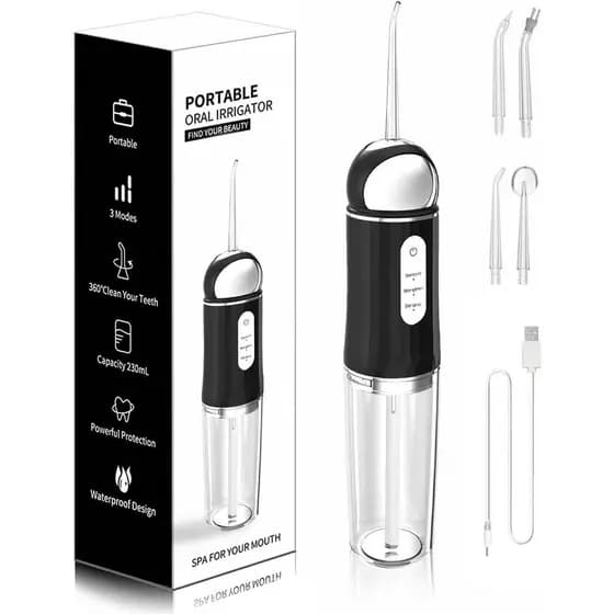 Irrigador Oral Sem Fio para Limpeza de Dentes MAKJUNS com 3 Modos e 4 Jatos, Recarregável, para Uso Doméstico e em Viage