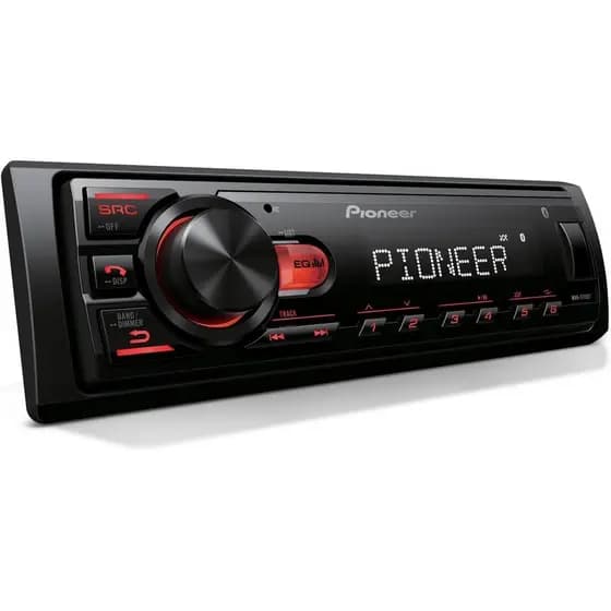 Pioneer MVH-S110BT Receptor de Mídia Digital 1-Din para Carro – Bluetooth, Entrada USB, Saída de 50W x 4, Rádio AM/FM e
