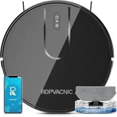 Aspirador Robô ROPVACNIC, Aspirador e Mop Robô com Sucção de 5200Pa, Ajustes de Limpeza Personalizados, Aspirador Robô c