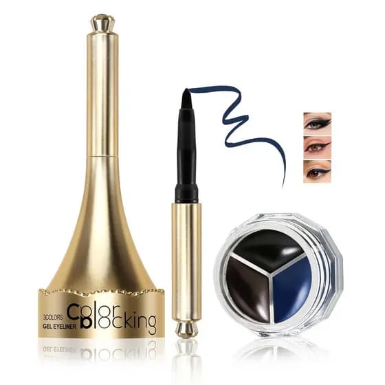 Gel Delineador em Pote, Creme Delineador à Prova d'Água de Longa Duração para Sombra de Olhos, Gel Delineador Matte com