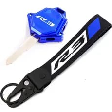 MOWOK Compatível com YAMAHA R3 YZF-R3 YZFR3 r3 Acessórios para Motocicleta Capa de Chave em Alumínio CNC, Capa de Chave,