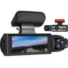 CAMECHO 1080P Câmera Dupla para Painel Frontal e Interno, Câmera para Carros, Tela IPS de 3,16", Sensor G, Lente Grande