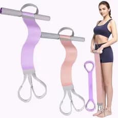 Conjunto de 2 Faixas de Resistência de Tecido com Alças, Pedal Antiderrapante para Exercícios de Pernas &amp;   Exercíci