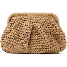 Freie Liebe Bolsas de Palha para Mulheres, Bolsa de Ombro Trançada Estilo Dumpling, Bolsa de Praia de Verão, Bolsas Tran