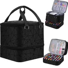Estojo Organizador de Esmaltes - Comporta mais de 42 frascos (15ml/0,5 fl.oz) e 1 Lâmpada de Unhas, Estojo de Transporte