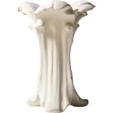 Vaso de Cerâmica Branco, Superfície Áspera, Forma Ondulada, 8,74×6,46×5,63 polegadas, Vaso Retro de Estilo Gótico Mediev