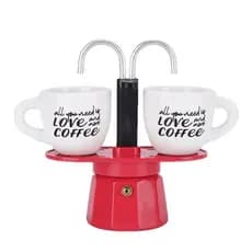 Mais vendido em estoque: Cafeteira italiana Moka Pot de alumínio de qualidade alimentar, mini, para 2 xícaras, com duplo