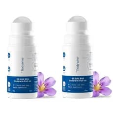 Roll-on para axilas AHABHA da Be-Bodyvise, 2% de ácido lático, 1% de ácido mandélico, 1% de ácido salicílico, fragrância