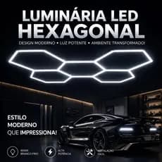 6500K Luminária Colmeia LED 192W 5 Células Branco Frio Bivolt Para Garagem Barbearia e Oficina