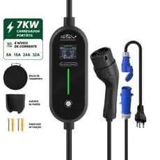 Carregador Portátil para Veículo Elétrico 7kW 32A 110V/220V Bivolt