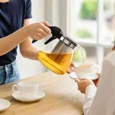 Chaleira Bule Vidro Café Chá Aquecer Água Bico Servir Cozinha Elegante Resistente Calor