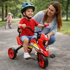 Triciclo Infantil Vermelho Estilo Moto para Passeios