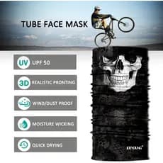 JOEYOUNG Caveira Máscara Facial UV Sol Poeira Pescoço Polainas Bandana Headwear Motocicleta