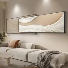 Pintura decorativa para sala de estar em estilo creme, pintura moderna minimalista para pendurar na parede atrás do sofá