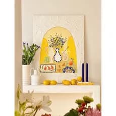Pintura de Parede de Restaurante em Estilo Boêmio Artesanal, Estilo Creme Aconchegante e Fresco, Pintura Decorativa para