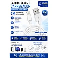 Cabo de Dados e Carregador 2M Lightning para iPhone