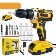 Conjunto de Furadeira/Parafusadeira Sem Fio, Incluindo Acessórios Profissionais 21V Sem Mala ou Acessórios