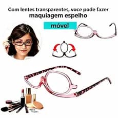 Óculos Lupa para Maquiagem Lente Móvel Cílios e Sobrancelhas
