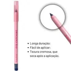 Lápis de Olho Preto kajal Pigmentação Intensa Hipoalergênico e Prova De Água Eye Catching Ruby Rose pronta entrega
