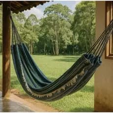 Rede de Dormir Casal Artesanal com Franjas | Rede de Descanso Resistente Premium
