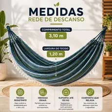 Rede de Descanso Reforçada com Acabamento Artesanal | Rede Casal de Alta Qualidade