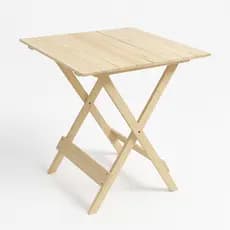 Mesa Dobravél em Madeira Natural Pinus 60x60 Para Bar Jardim Multiuso Cozinha Churrasco Camping