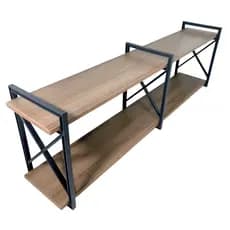 Prateleira Industrial em 90cm a 160cm – Madeira de Suporte Preto Resistente