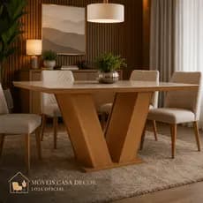 Base Para Mesa de Jantar Smart Confortse Cinamomo Sem Tampo Cinamomo-Chocolate