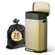 Lixeira de Cozinha KUK de Aço Inoxidável 13 Galões/50L com Tampa e Pedal - Lixeira de Grande Capacidade com Vedação Anti