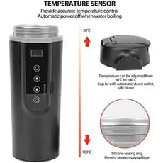 Caneca Elétrica De Carro 500ml , Chaleira De Viagem Masculina E Feminina , Aquecida , Caldeira De Água Portátil Com Desl