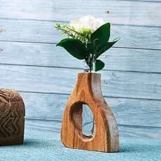 Vaso Para Plantadores De Tubo De Ensaio De Vidro SAUDEEP INDIA Plantas De Interior | Terrário De Com Suporte De Madeira