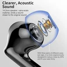 Fones De Ouvido Sem Fio Coucur , 5.4 Estéreo Baixo , Com Tela LED De Microfone Cancelamento De Ruído Intra-Auriculares D