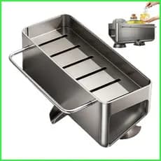 Suporte De Esponja De Aço Inoxidável , Ventosa , Utensílio , Bandeja De Armazenamento , Para Pia , Balcão De Banheiro ju