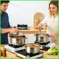 Conjunto De Panelas Antiaderente De Aço Inoxidável , Kit De Cozinha , Para Sopa , Macarrão , Guisado , Acampamento , juw