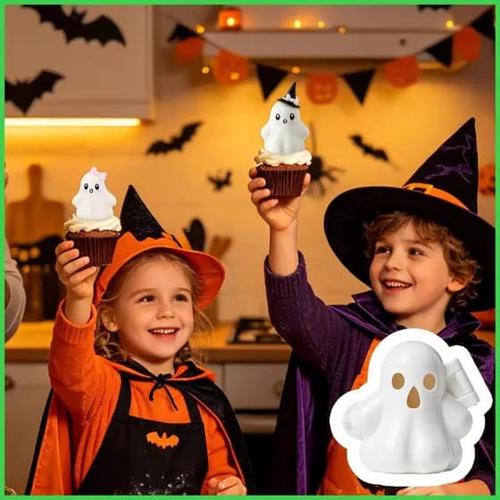 Molde De Cozimento De Halloween Reutilizável , Fácil Liberação , Ferramenta Adorável , Tema Fantasmas Para Casa , Cozinh