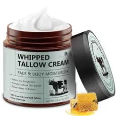 Sebo de Boi para Bálsamo de Sebo e Mel (4,2 Oz), Hidratante Facial de Sebo, Sebo de Boi Orgânico de Gado Alimentado a Pa