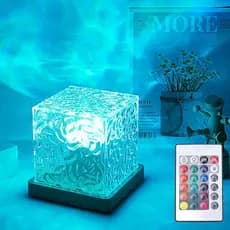 Projetor de Luz Ondas do Oceano, Lâmpada de Chuveiro LED de 16 Cores com Controle Remoto, Projeção 3D de Ondas de Água,