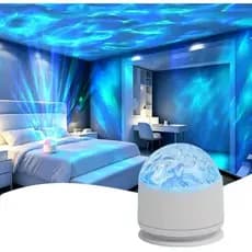 Projetor 2 em 1 de Aurora Boreal e Ondas, Projetor de Aurora Boreal, 16 Efeitos de Luz, para Quarto, Festa, Luz LED com