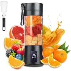 Copo Liquidificador Portátil, Mini Liquidificador Elétrico USB para Shakes e Smoothies, Suco, 380ml, Seis Lâminas Ótimas
