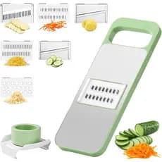 Cortador de Legumes 6 em 1 para Cozinha com Lâminas Intercambiáveis, Cortador Multifuncional de Vegetais, Picador de Ali