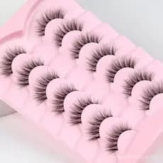 Cílios Postiços Naturais Efeito Olho de Gato, Cílios Fino e Leve 14mm, Volume 3D, Banda de Algodão Fina 0.1mm, Curvatura