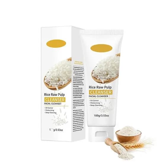 Limpador facial de arroz, limpador hidratante, limpeza profunda dos poros, hidratante e nutritivo, esfoliação suave, dei