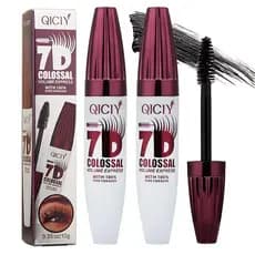 2 pacotes de máscara para cílios gigante Qiciy 7pence, 0,35 onças, preta, de longa duração e com volume acumulável, comp