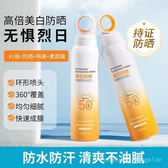 Spray Protetor Solar Clareador Hanji 150ml Refrescante Não Pegajoso Proteção UV Cuidados com a Pele Spray Protetor Solar
