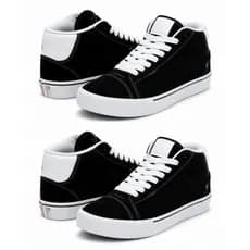Kit 2 Pares Tênis Chunky Unissex Camurça Streetwear Sapato Casual Urbano Sola Alta Skate