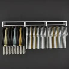 Kit de até 3 Cabideiro de Parede Closet Arara de Roupas Quarto MDF Branco 60 CM
